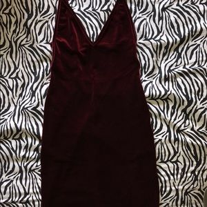 Red velvet dress